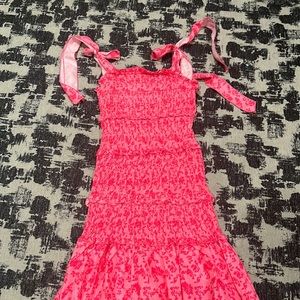 Hot pink flower dress never worn size xs